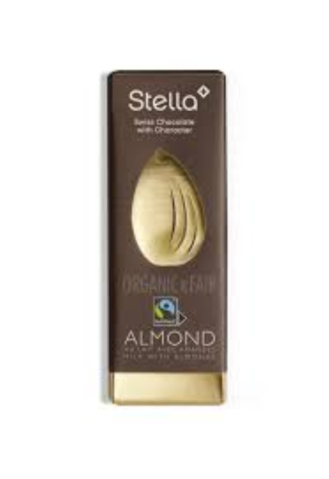 STELLA ORGANIC N FAIR MILK CHOC WITH ALMONDS 50G